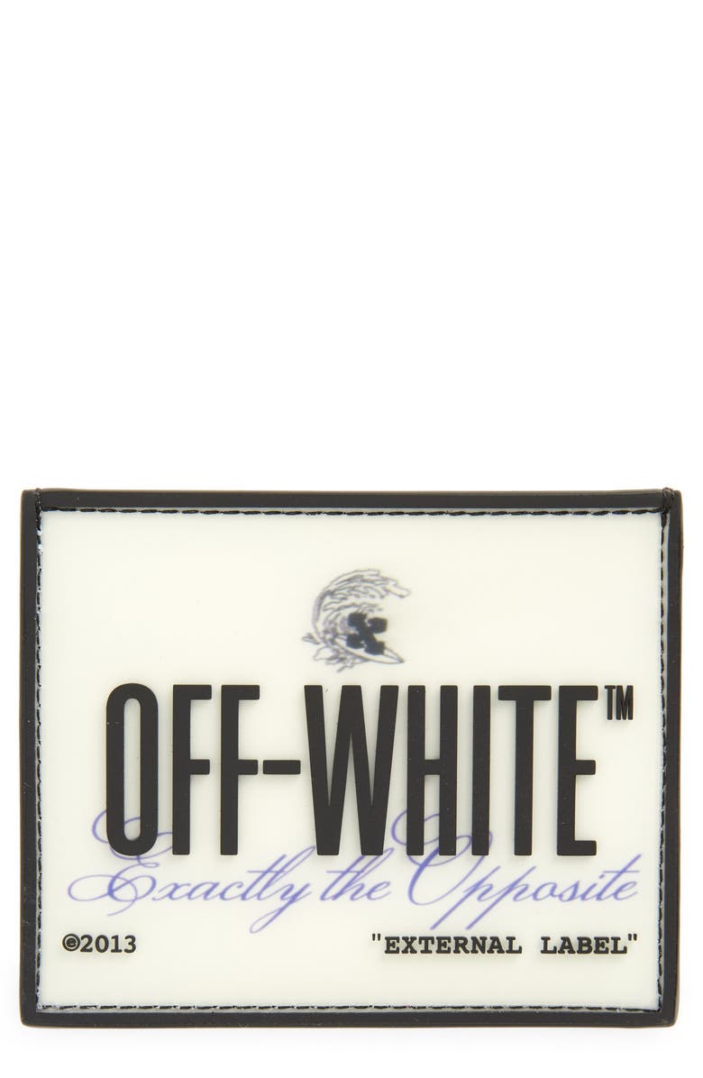 Off-White Logo Patch Card Case, Main, color, 