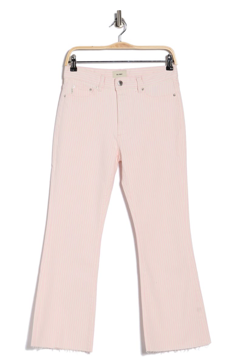 DL1961 Bridget Cropped Denim Pants, Main, color, Pink Stripe