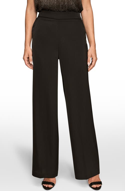 Donna Karan New York Wide Leg Charmeuse Pants In Black
