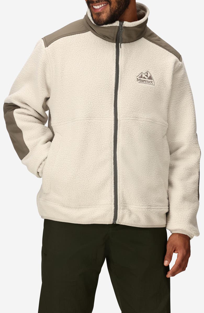 Marmot Wanderer High Pile Fleece Jacket, Main, color, Birch Bark