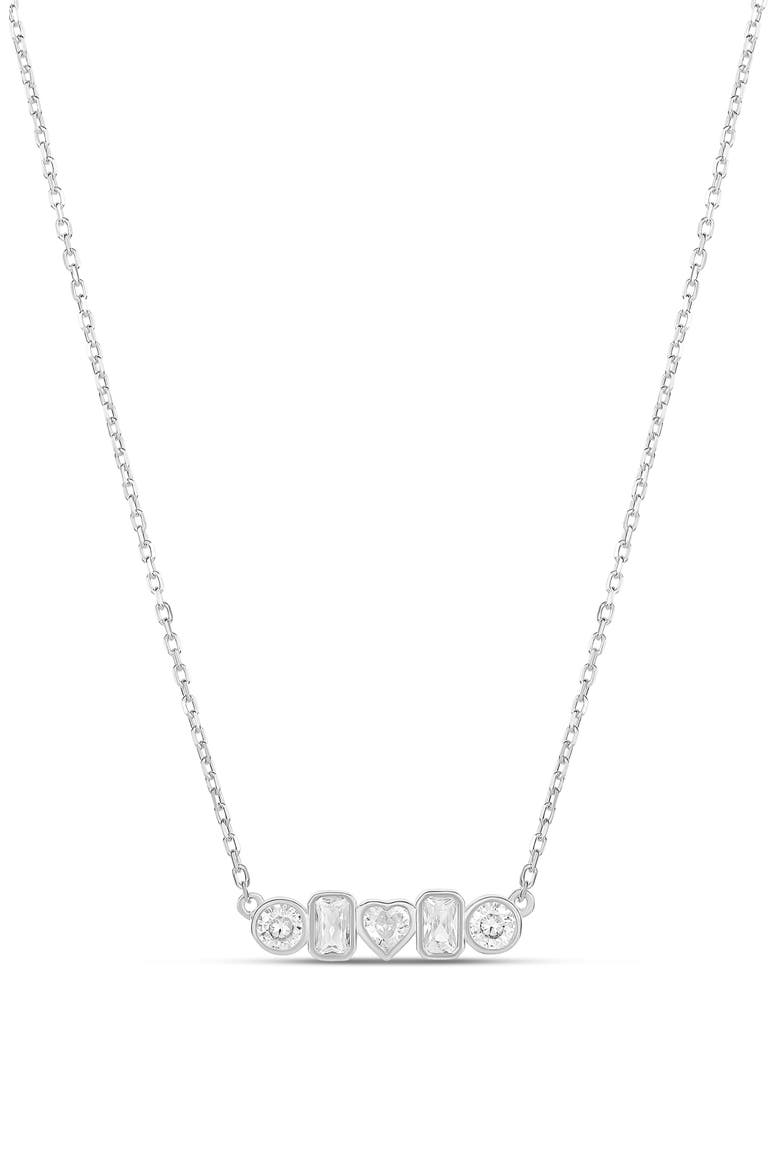 Multi Shape Bezel Pendant Necklace, Main, color, SILVER