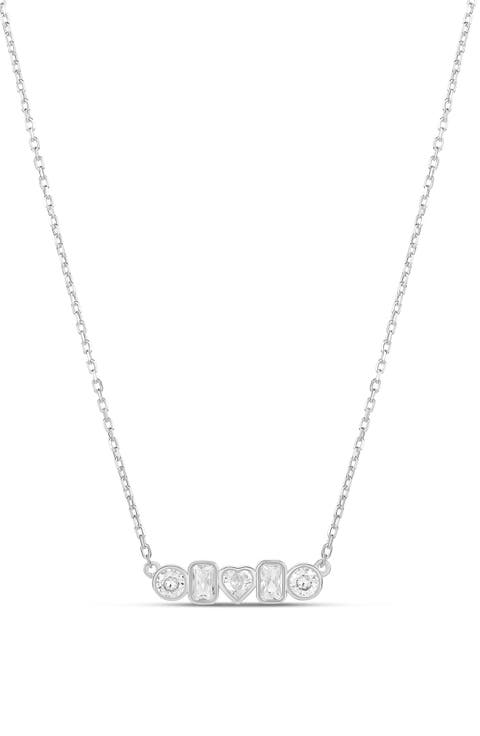 Multi Shape Bezel Pendant Necklace