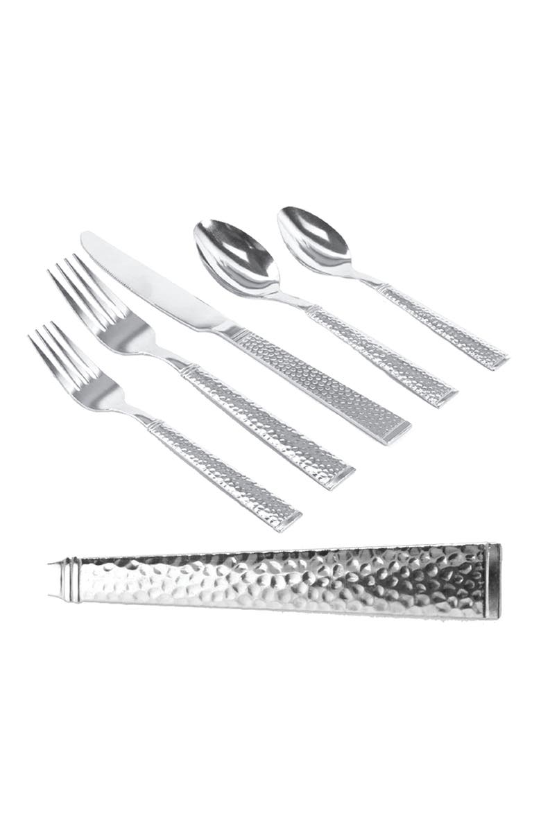 Gibson Home Prato 45 Piece Flatware Set, Alternate, color, Metallic Silver