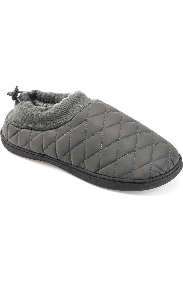 VANCE CO . Fargo Quilted Faux Fur Lined Slipper, Main, color, Grey