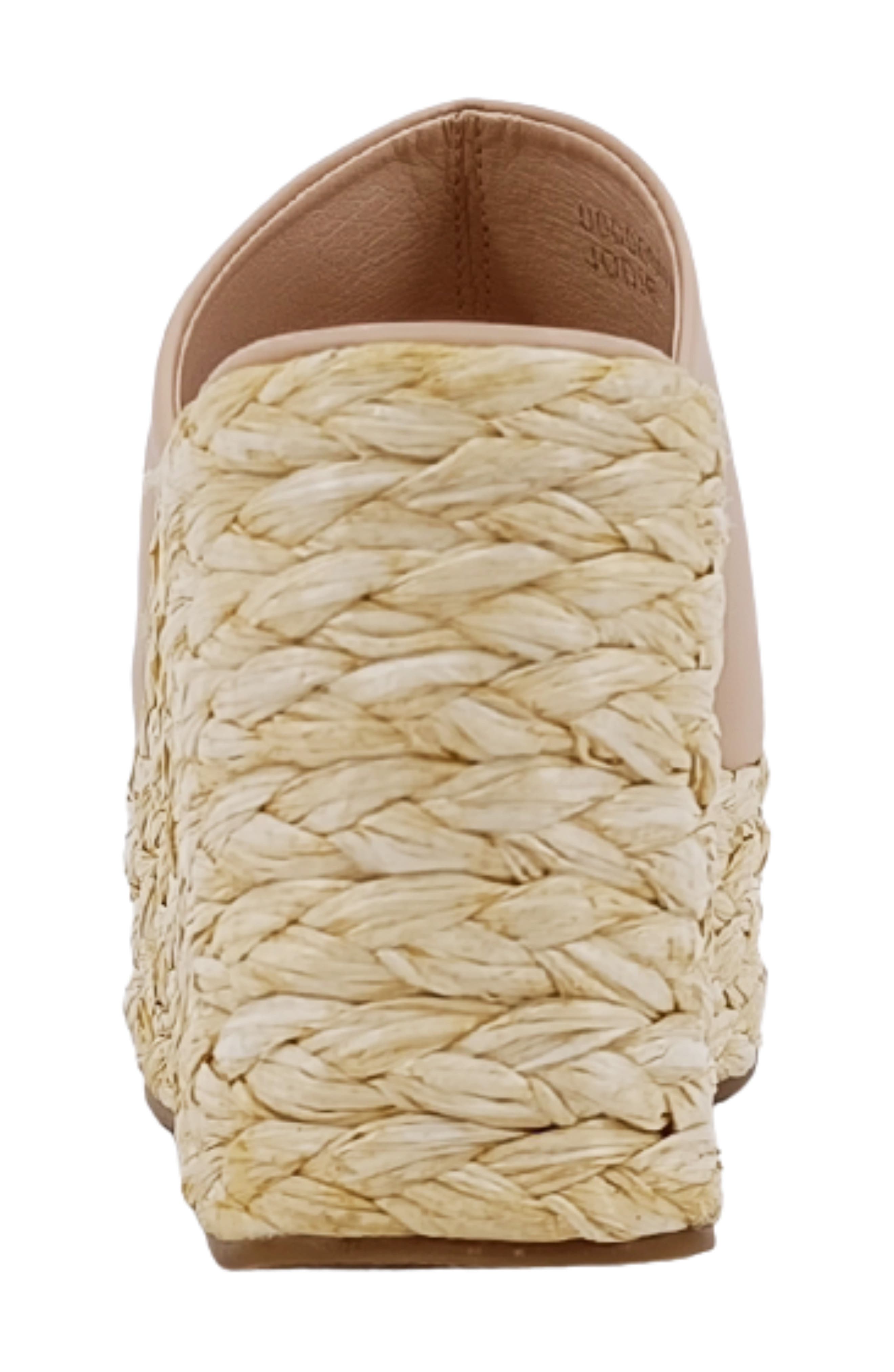 SHUSHOP Jodie Espadrille Platform Wedge Slide Sandal, Alternate, color, Beige
