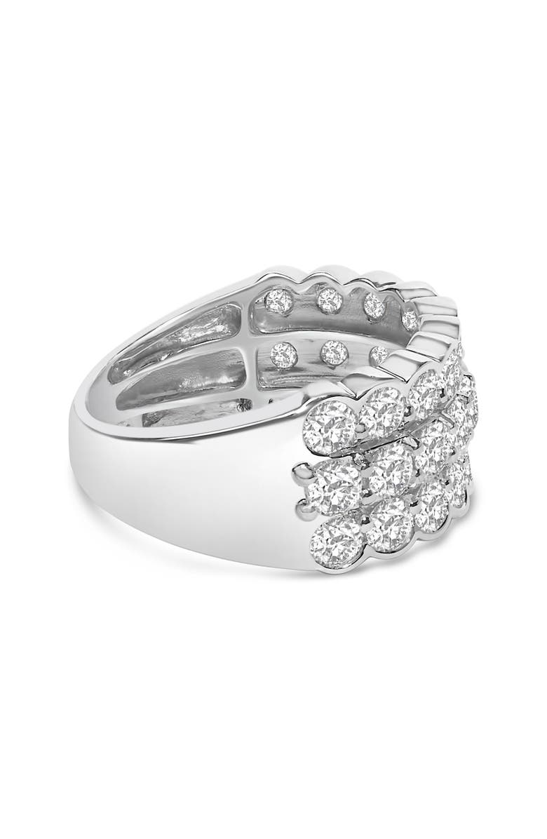 Haus of Brilliance Silver 3.0 Cttw Lab Grown Diamond 3 Row Band Ring, Alternate, color, White