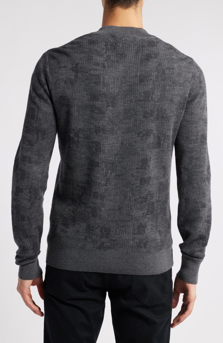 Robert Barakett Dalup Half Zip Mock Neck Wool Sweater, Alternate, color, Charcoal