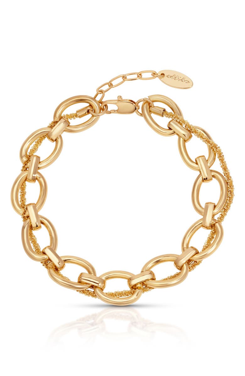 Ettika Layered Chain Bracelet, Main, color, Gold