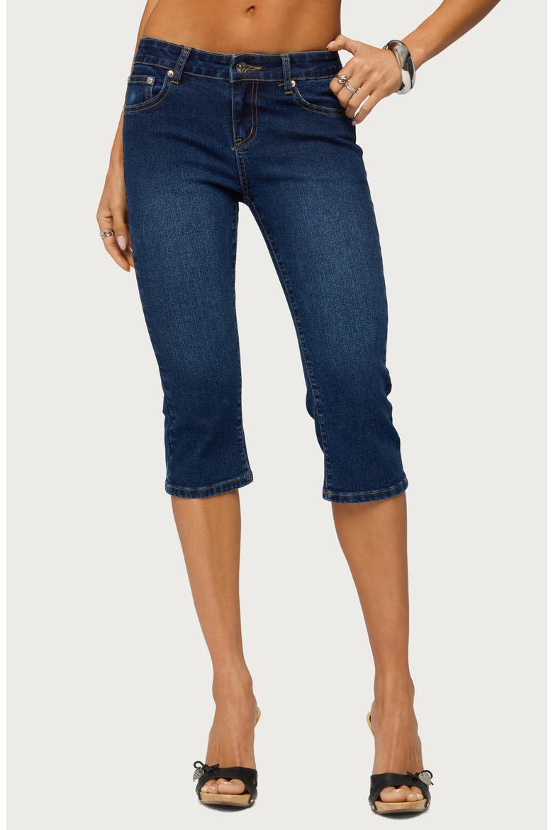 Fifer Low Rise Capri Jeans, Main, color, DARK-BLUE-WASHED