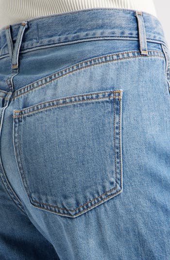 Kasey Raw Hem Mid Rise Wide Leg Jeans