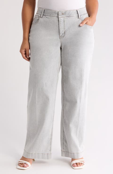 Sam 'Ab'Solution High Waist Wide Leg Jeans (Plus)