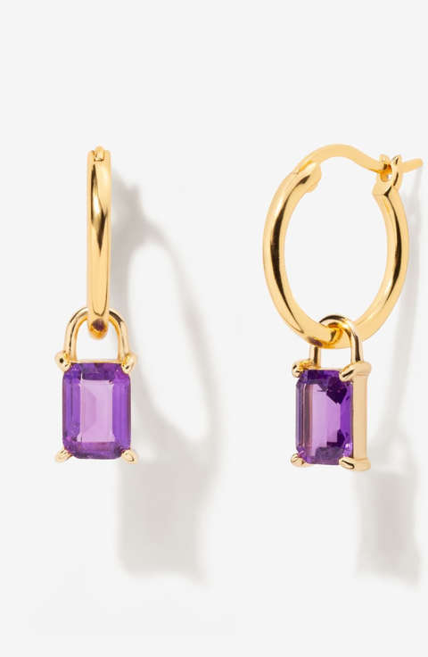 Iris Birthstone Hoops