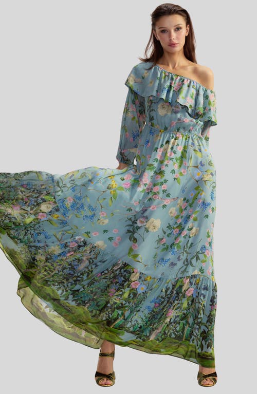 Cynthia Rowley Silk Dress In Blue Floral
