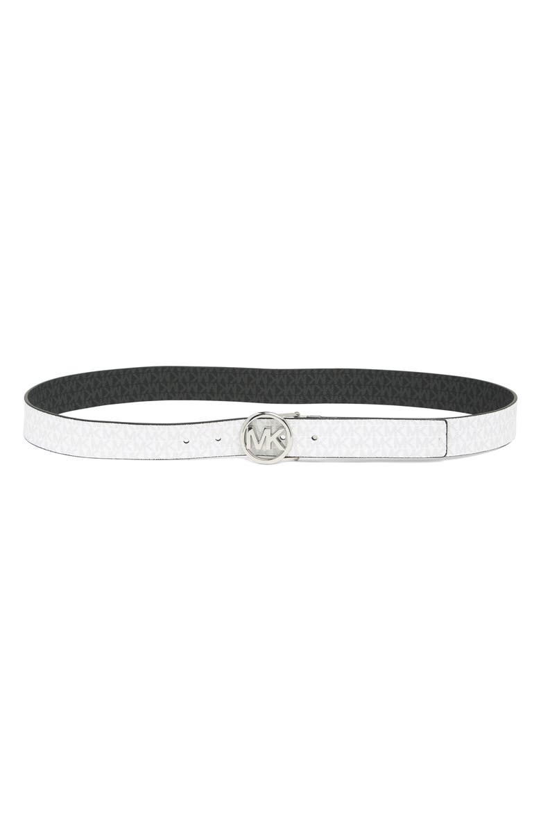 MICHAEL Michael Kors Logo Reversible Leather Belt, Main, color, 