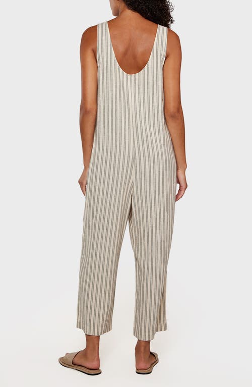 Matty M . Francis Straight Leg Linen Blend Jumpsuit In Gray