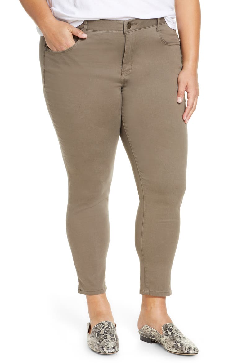 'Ab'Solution High Waist Ankle Skinny Pants, Main, color, BRINDLE OLIVE