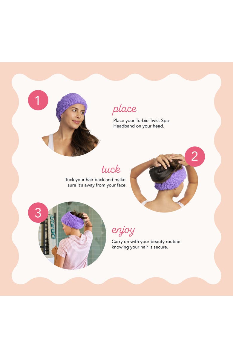 TURBIE TWIST 4 Pack Turbie Band Microfiber Spa Headbands, Alternate, color, Pink