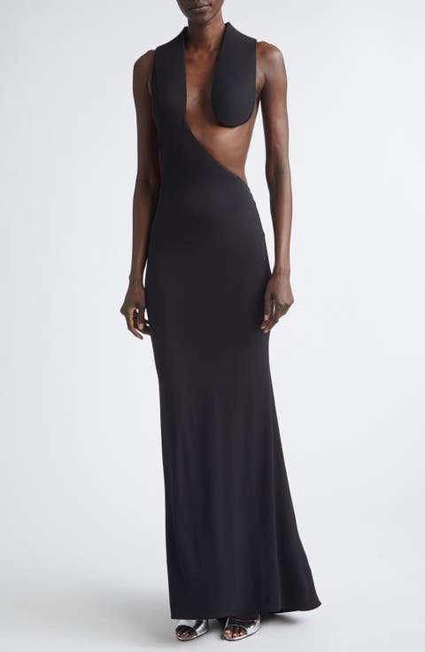 Asymmetric Jersey Gown