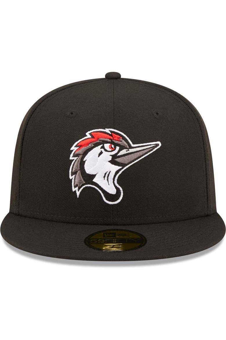 Men's New Era Black Fayetteville Woodpeckers Authentic Collection 59FIFTY Fitted Hat, Alternate, color, Black