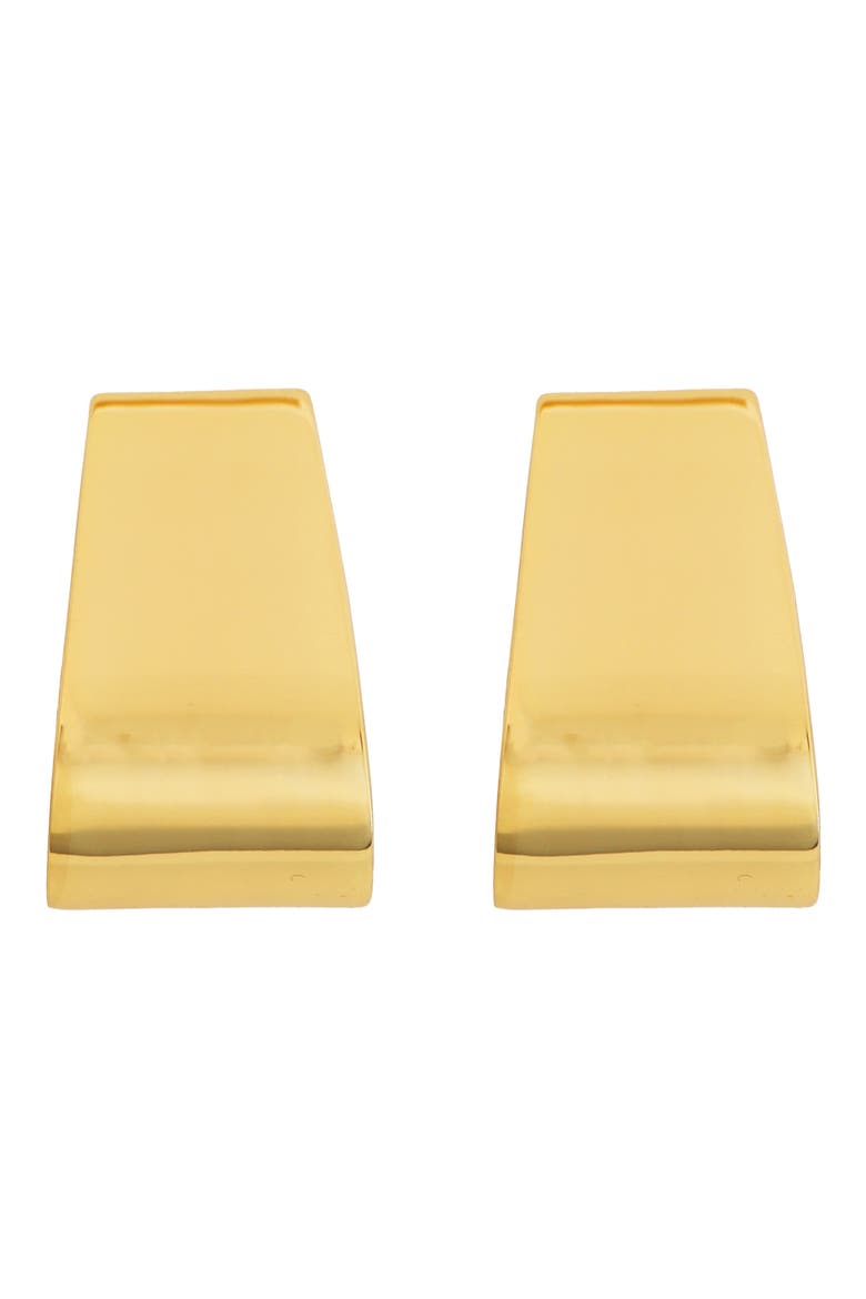 Polished J Hoop Earrings, Main, color, GOLD