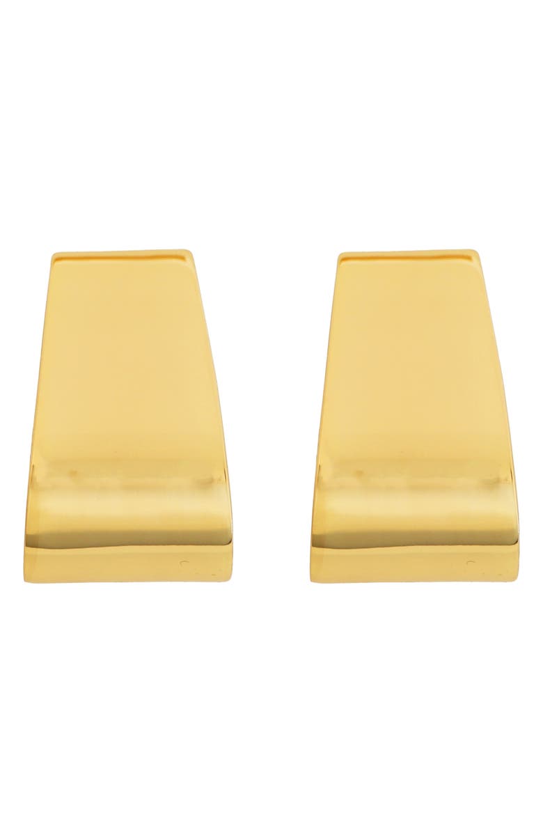 Panacea Polished J Hoop Earrings, Main, color, Gold