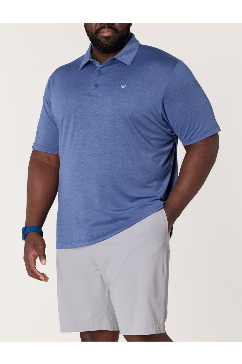 Big & Tall Heathered Jacquard Polo Shirt V2, Alternate, color, PEACOAT
