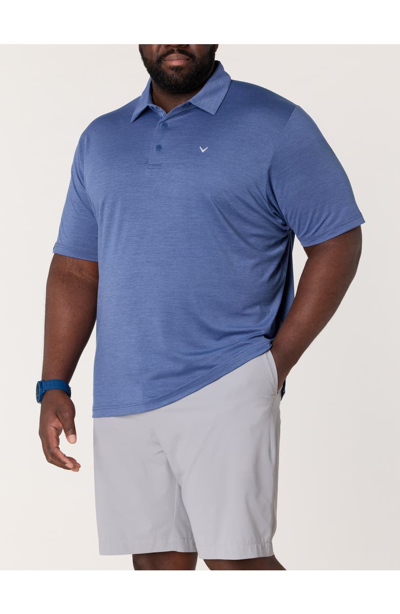 Callaway Big & Tall Heathered Jacquard Polo Shirt V2, Alternate, color, Peacoat