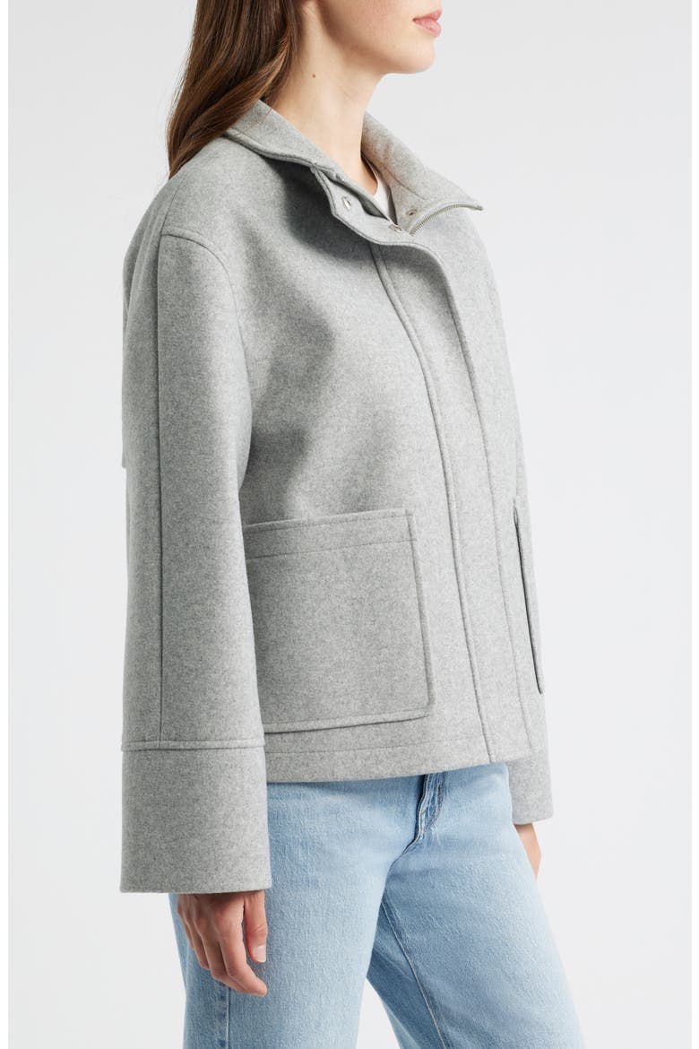 Stand Collar Felt Jacket, Alternate, color, GREY
