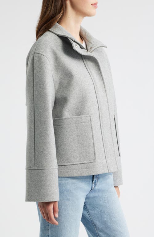 Sam Edelman Stand Collar Felt Jacket In Gray