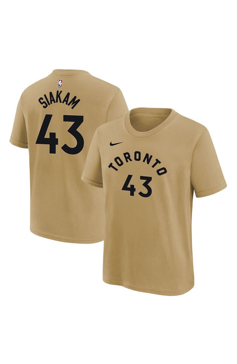 Nike Youth Nike Pascal Siakam Gold Toronto Raptors 2023/24 City Edition Name & Number T-Shirt, Main, color, 