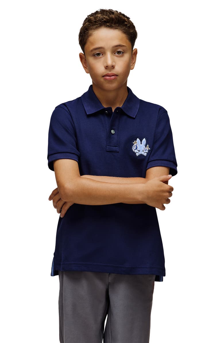 Psycho Bunny Kids' Auguste Piquè Polo, Alternate, color, Evening Blue