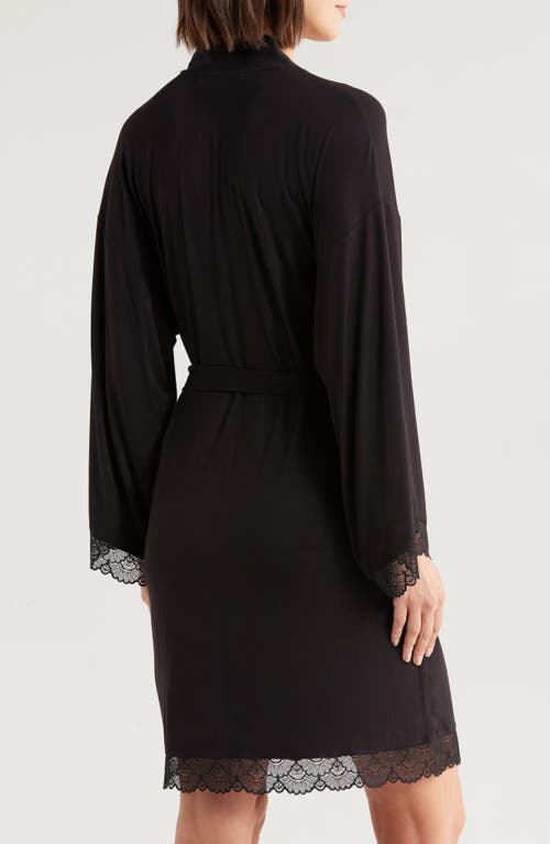 Nordstrom Moonlight Eco Lace Trim Robe In Black