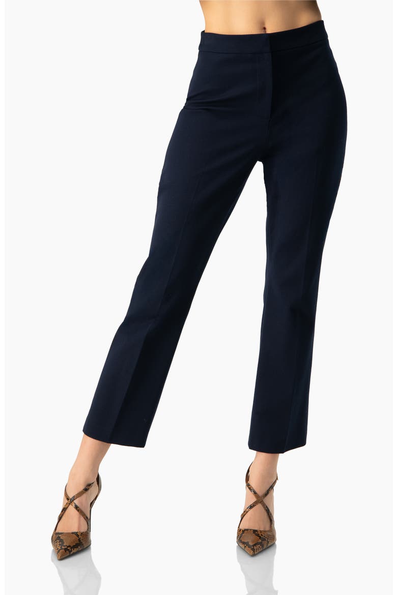 Tailored Straight-Leg Trousers, Main, color, Navy Blue