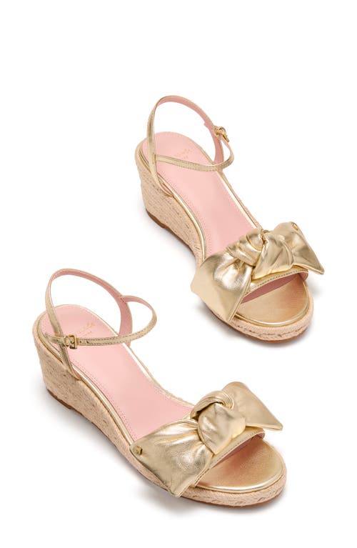 Kate Spade New York Leandra Ankle Strap Wedge Sandal In Pale Gold