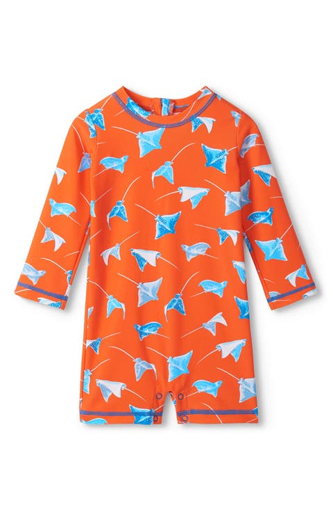 Sting Rays Long Sleeve One-Piece Rashguard Swimsuit (Baby)