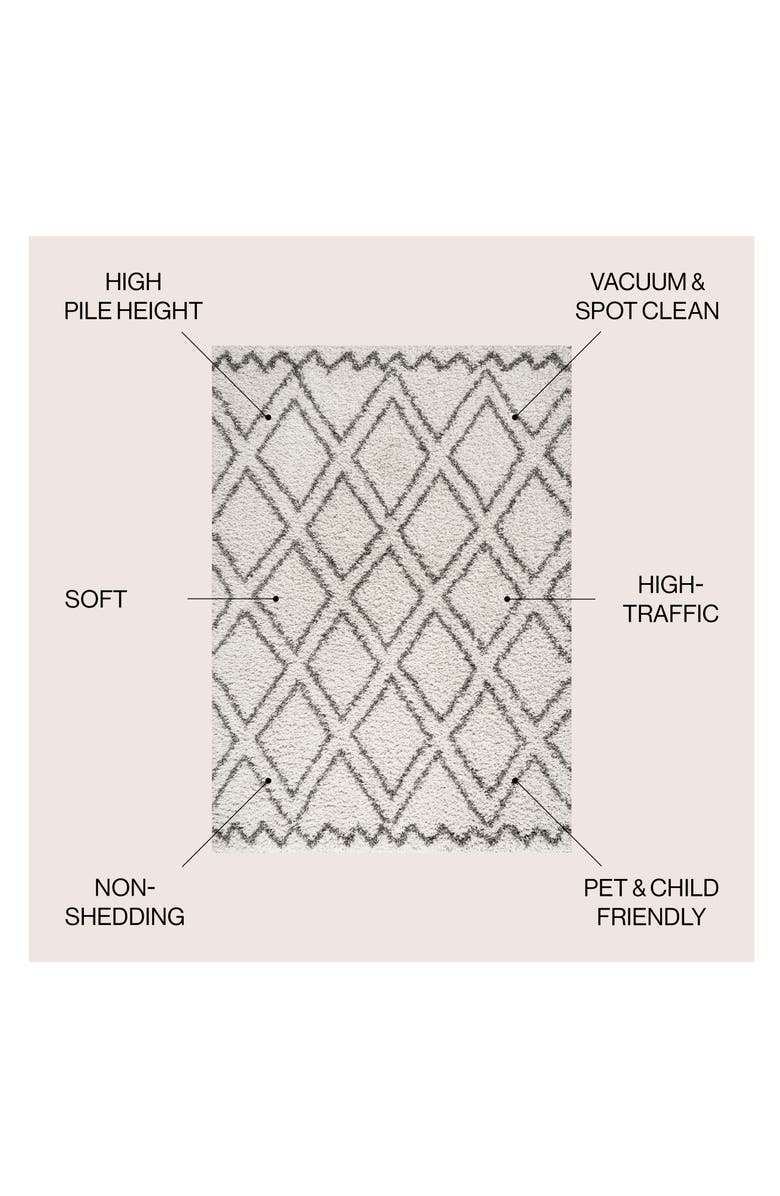 JONATHAN Y Soller Diamond Trellis Shag Area Rug, Alternate, color, Beige/Dark Gray