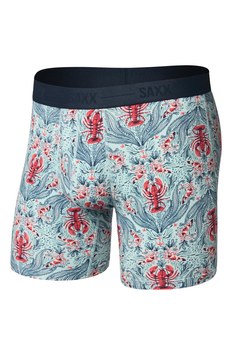SAXX Smooth Luxe Micro Modal Boxer Briefs, Alternate, color, Lobster Flourish-Mnt