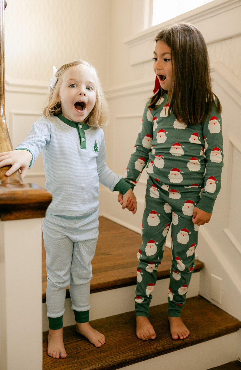 Little Paper Kids Santa Riley Lounge Wear Set, Alternate, color, Santa Print