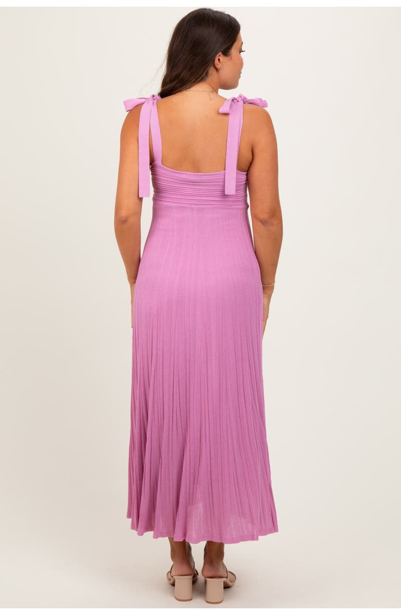 PinkBlush Textured Knit Shoulder Tie Midi Dress, Alternate, color, Mauve