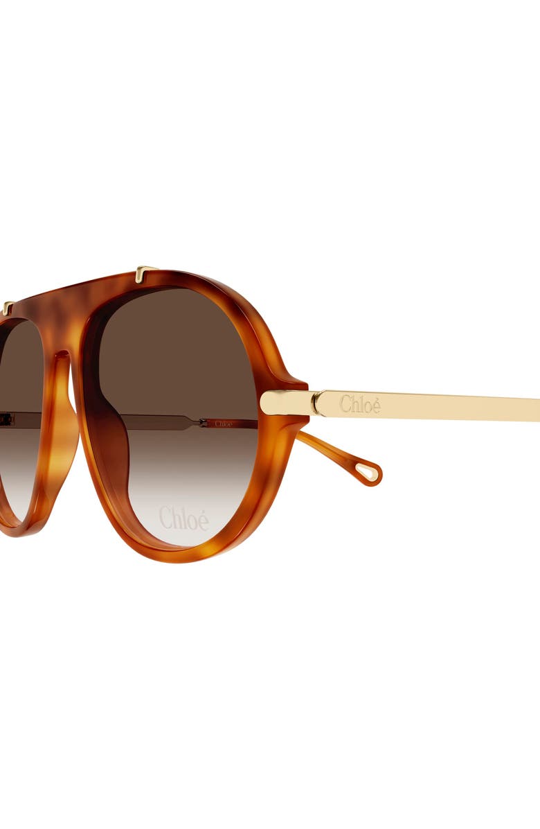 Chloé 58mm Gradient Round Sunglasses, Alternate, color, Havana