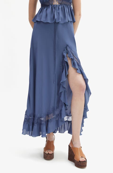 Amari Lace & Ruffle Maxi Skirt