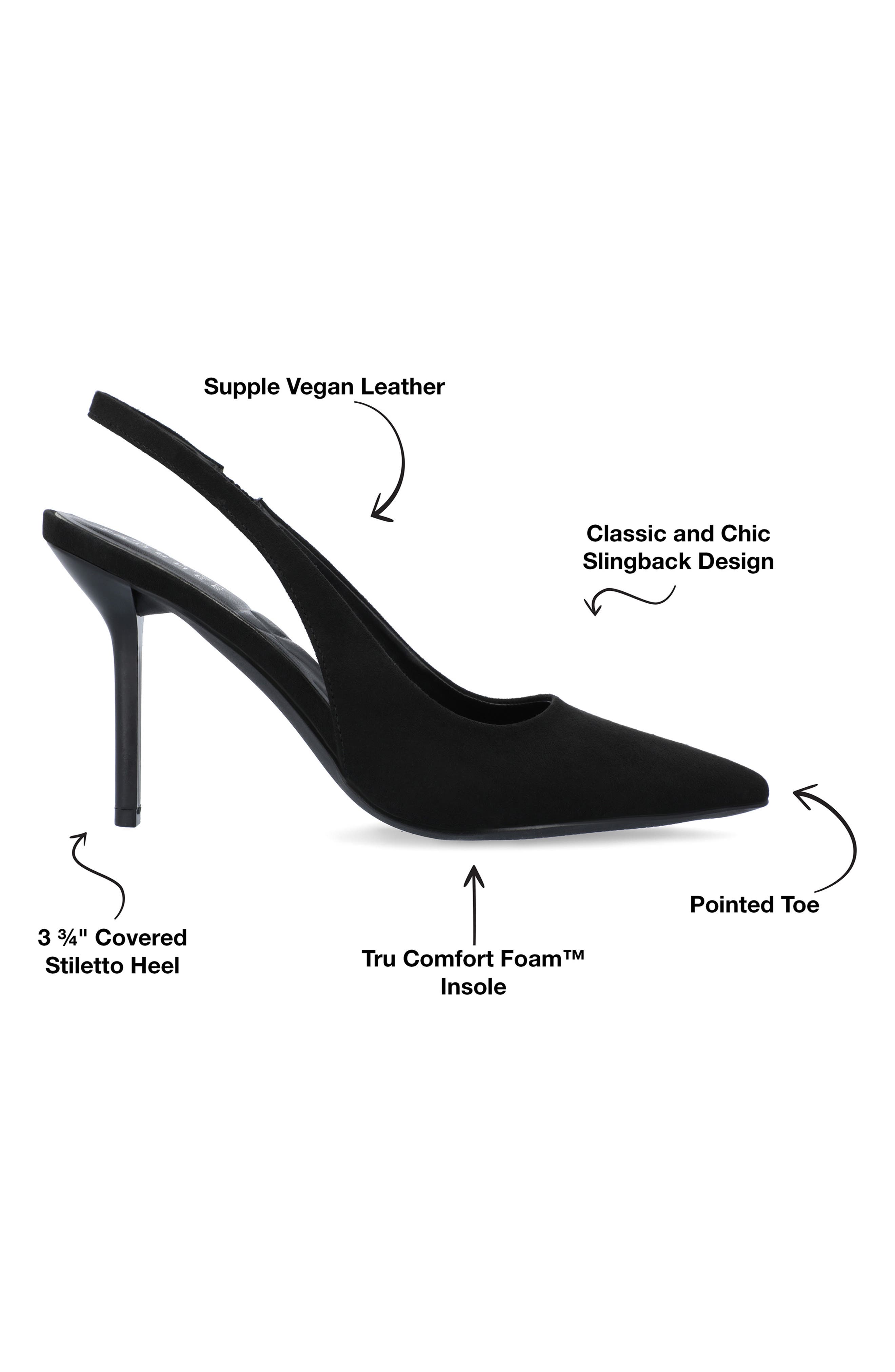 Journee Collection Elenny Slingback Stiletto Pump, Alternate, color, Black