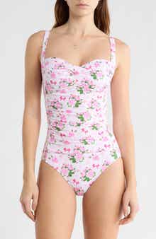 Betsey Johnson Ruched One-Piece Swimsuit