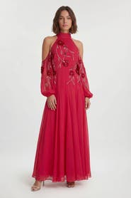 Karen Millen 3D Floral Maxi Dress