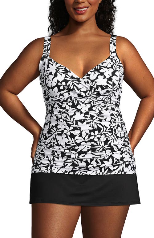 LANDS' END LANDS' END WRAP UNDERWIRE TANKINI TOP SWIMSUIT