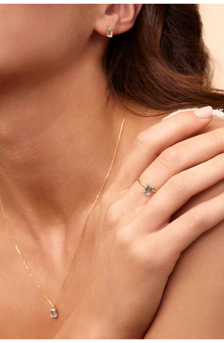 Oradina 14K Gold Gemstone Vivid Ring, Alternate, color, Yellow Gold - White Topaz