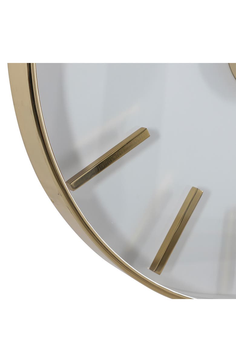 WILLOW ROW Large Round Gold Stainless Steel Modern Wall Clock - 30" x 30", Alternate, color, 