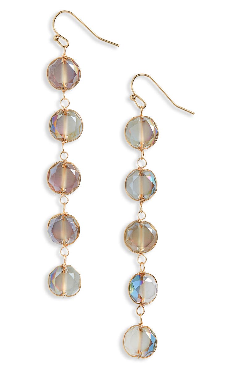 Panacea Crystal Linear Earrings, Main, color,