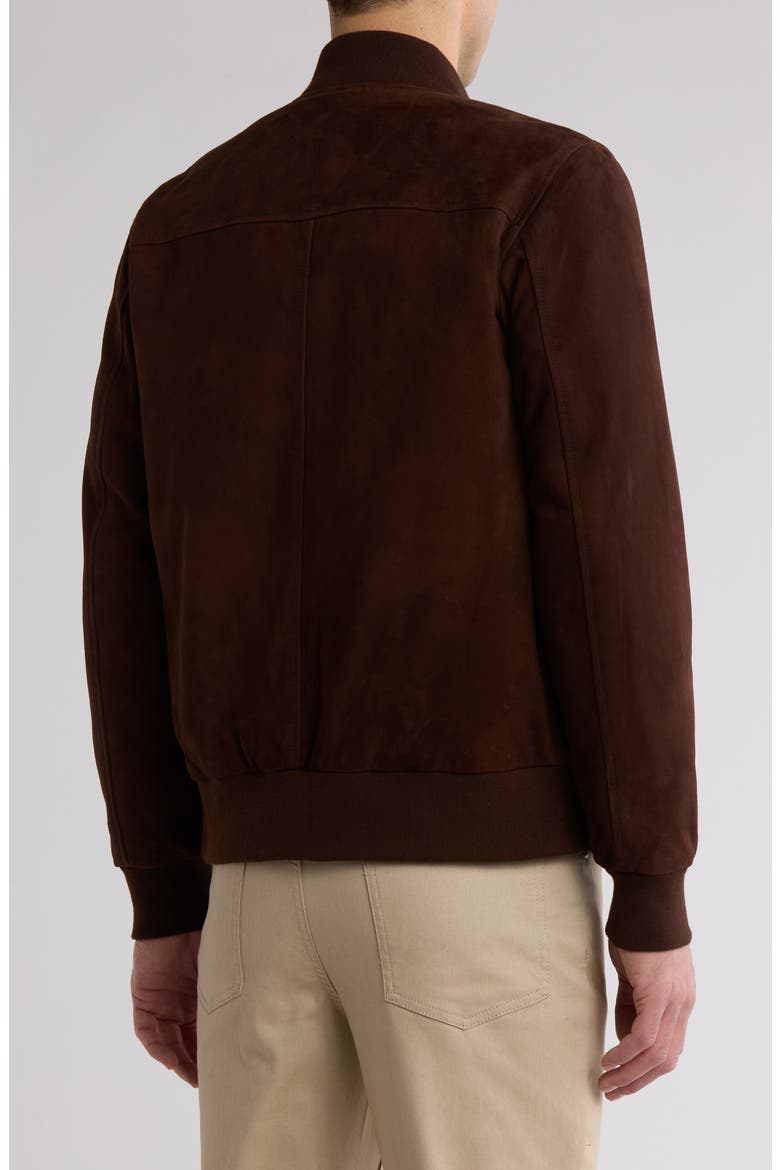 Suede Padded Bomber Jacket, Alternate, color, CHOCOLATE BROWN