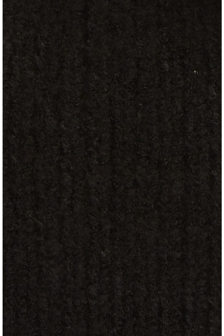 Faux Fur Double Pompom Beanie, Alternate, color, BLACK